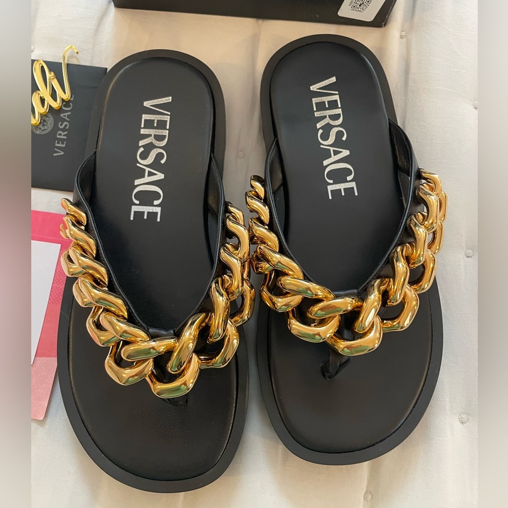 ❤️Chain Leather Sandals